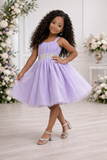 KT-PERA - Lavender -  Sleeveless Fit-and-Flare Tulle Party Dress- 2-12 - Elegant Sleeveless Flower Girl Dress with Layered Skir