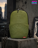 PRE-SALE - Sprayground - SHARK CENTRAL EMBOSSED GREEN NYLON BACKPACK - B9628