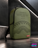PRE-SALE - Sprayground - SHARK CENTRAL EMBOSSED GREEN NYLON BACKPACK - B9628