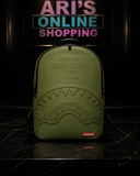 PRE-SALE - Sprayground - SHARK CENTRAL EMBOSSED GREEN NYLON BACKPACK - B9628